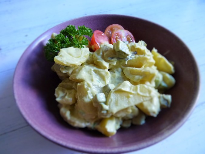 Kartoffelsalat mit veganer Mayo ohne Soja